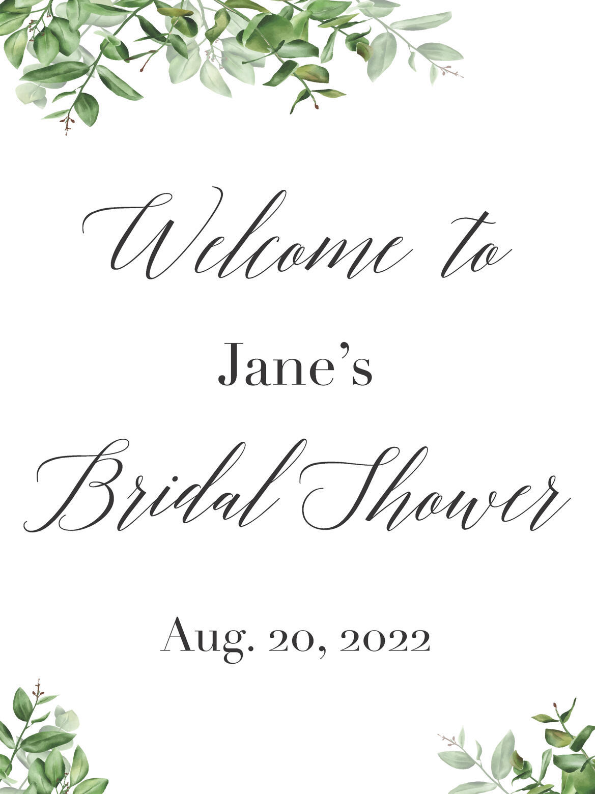 18 X 24 Green Leaves Event Poster 18 X 24 Green Leaves Event Poster