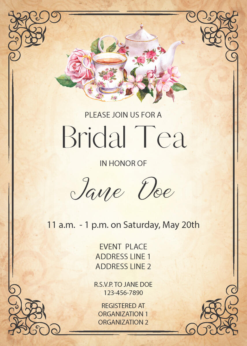 Bridal Tea Invite Generic Bridal Tea Invite Generic